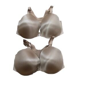 2 Soma Bra 36G Vanishing Back Full Coverage‎ Front Closure Beige Lined Underwire